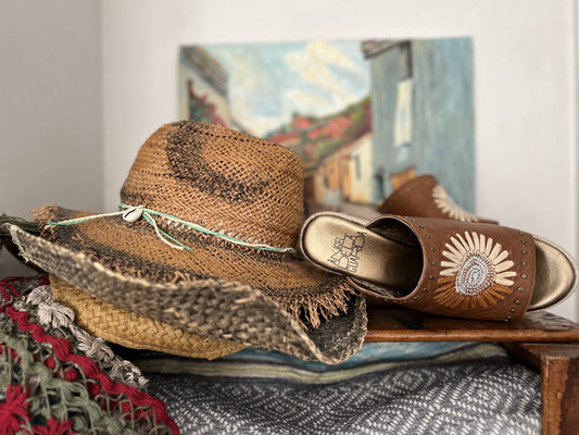 Sandalia "Rosa en Sa Cova" Camel