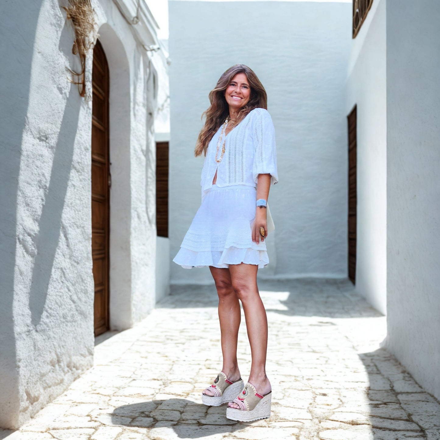 Sandalia "Carola en Paros"  Beige